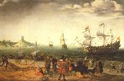 WILLAERTS, Adam Coastal Landscape with Ships oil painting